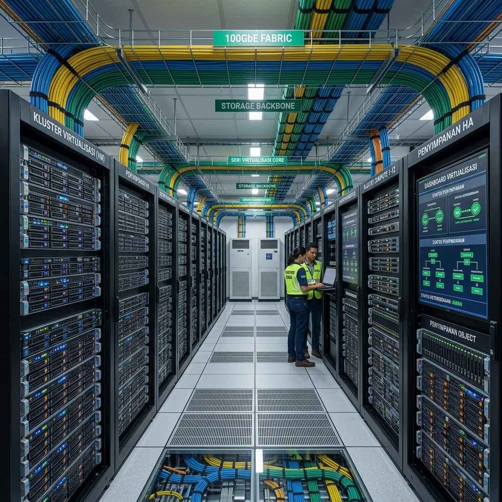 Kluster penyimpanan dan server virtualisasi ketersediaan tinggi